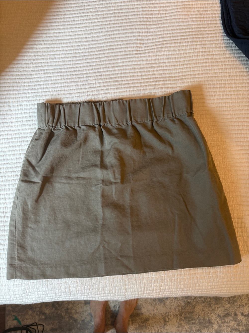 Banana Republic Olive Mini Skirt with Elastic Waist